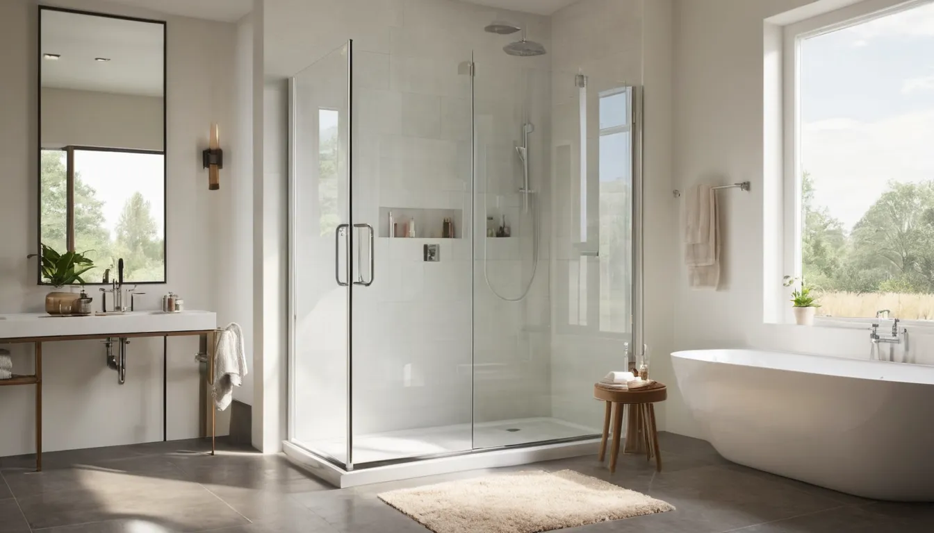 Walk-in shower with a low entry and fold-down seat in a bright home bathroom in the Minnetonka area